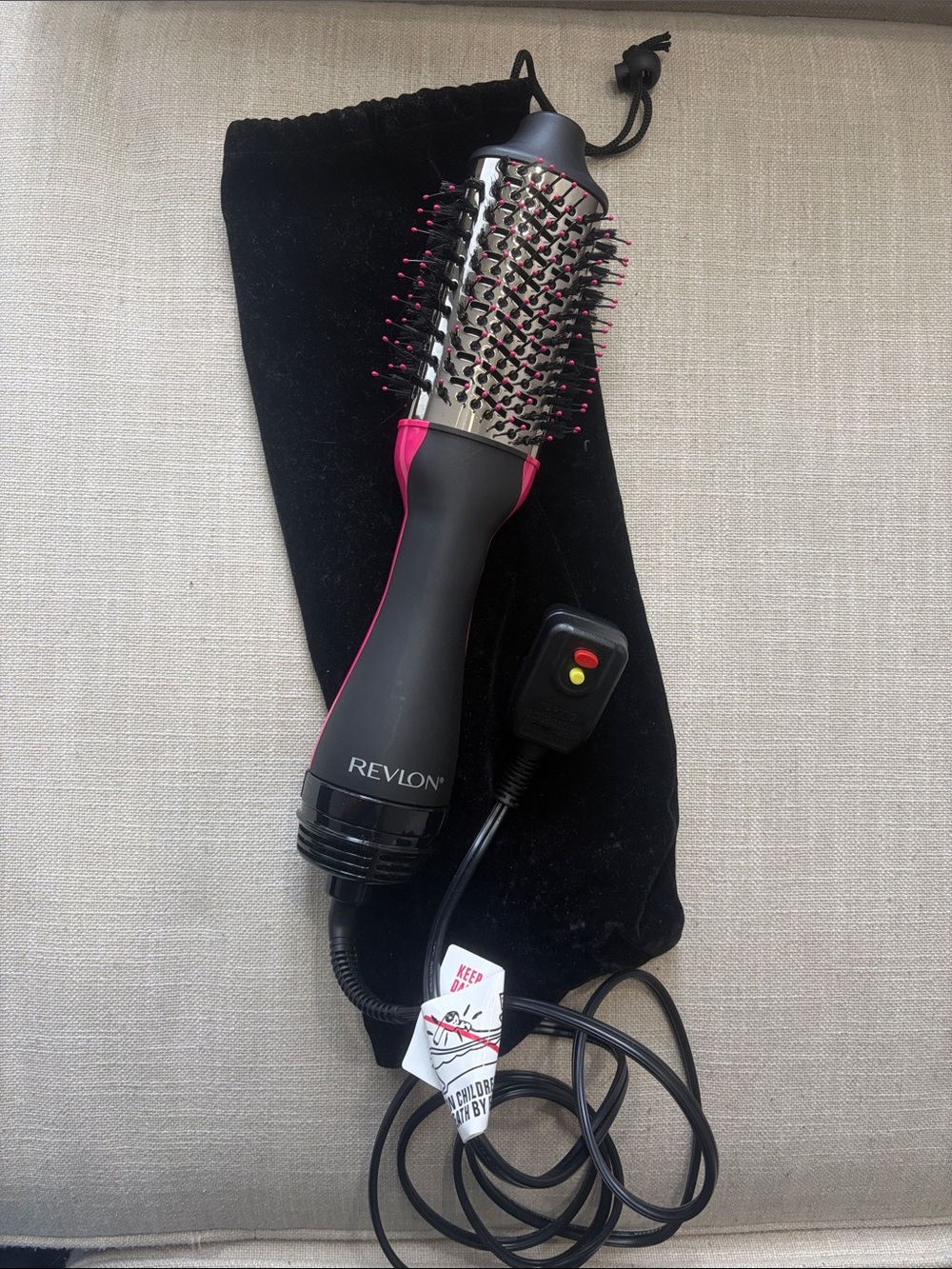 Revlon Black and Pink Hot Air Styling Brush